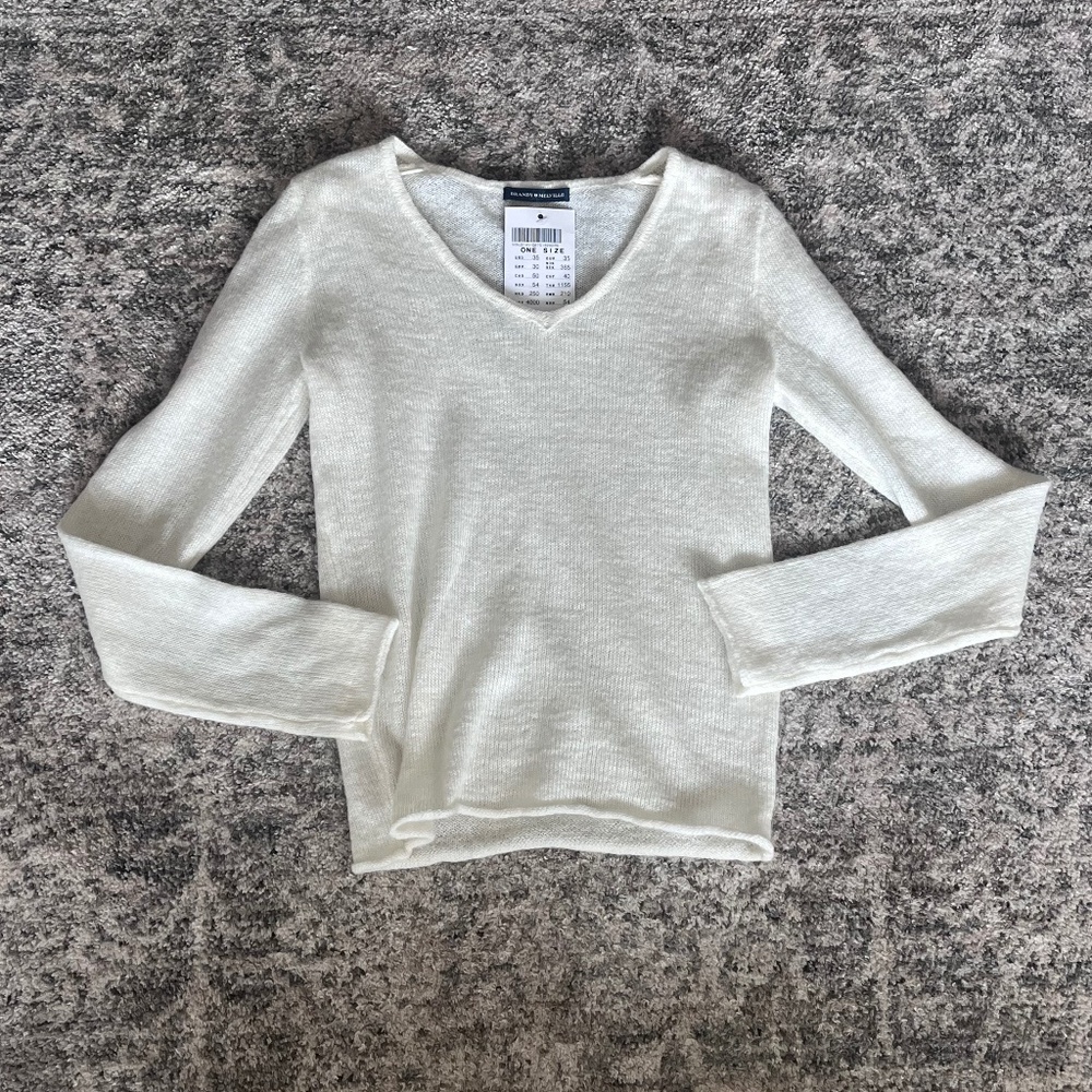 NWOT Brandy Melville cream sheer wool sweater